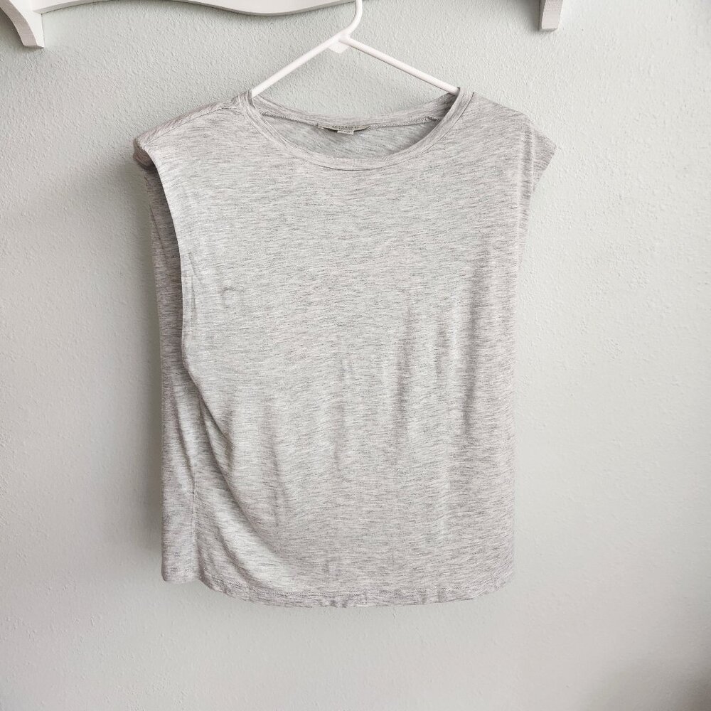 Women's Sleeveless Muscle Tank Top T-shirt Heather Gray All Saints Size Medium